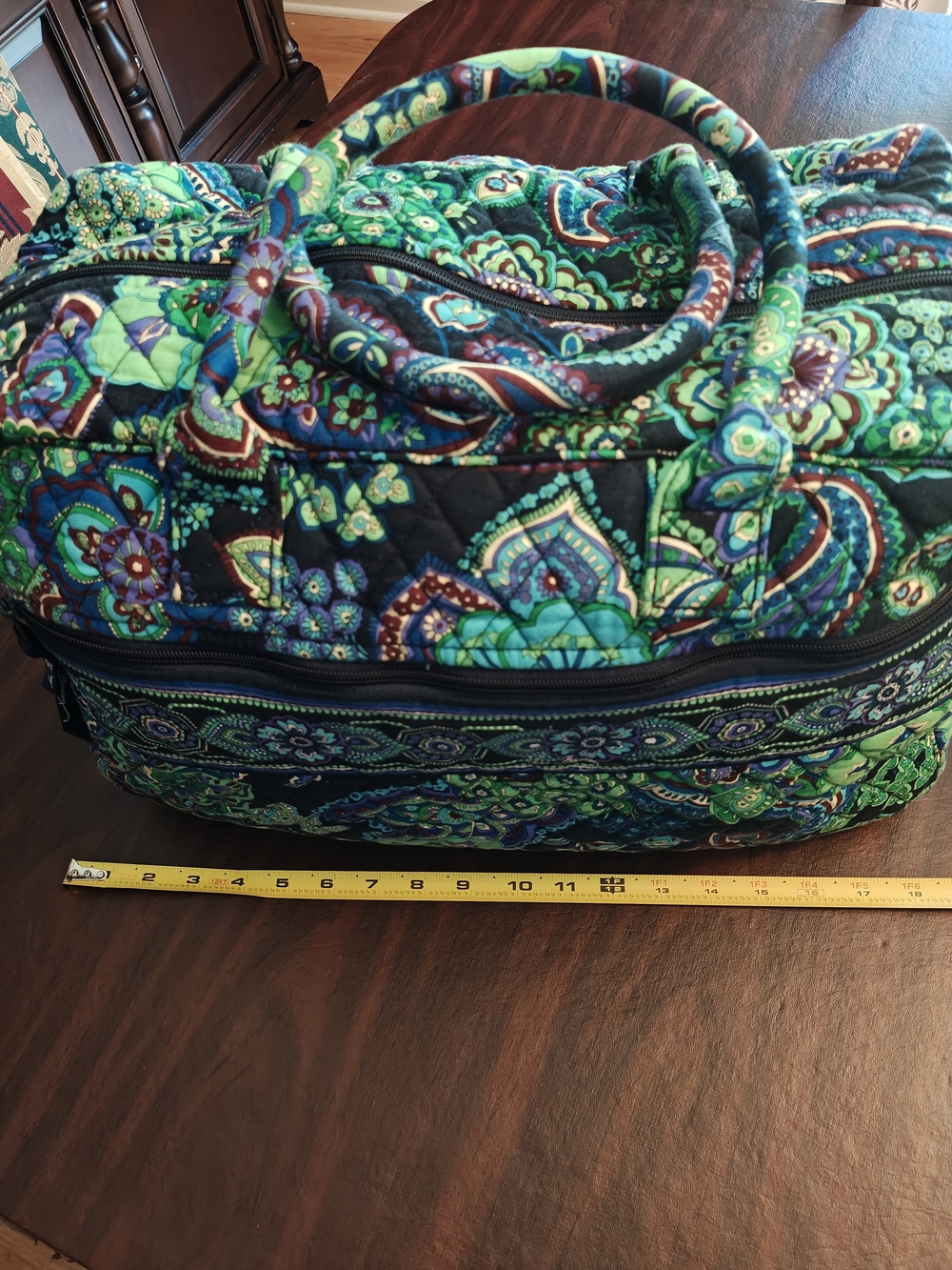 3 Piece Vera Bradley Blue Rhapsody Paisley Duffle Bags And Shoulder Bag - Picture 13 of 16